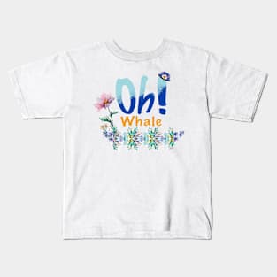 Oh Whale, Flower Ikat Kids T-Shirt